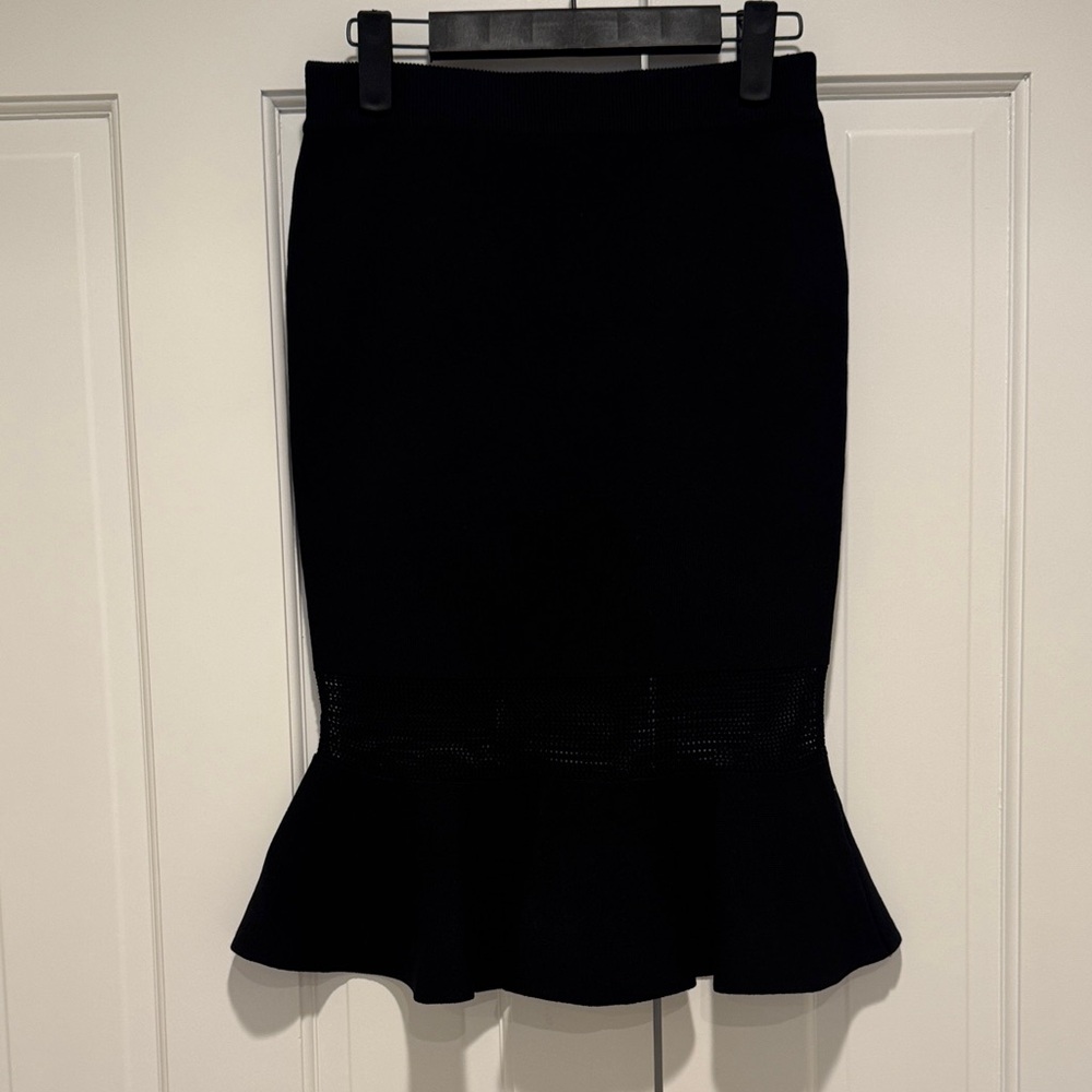 Endless Rose Black Pencil Skirt with Flared Hem